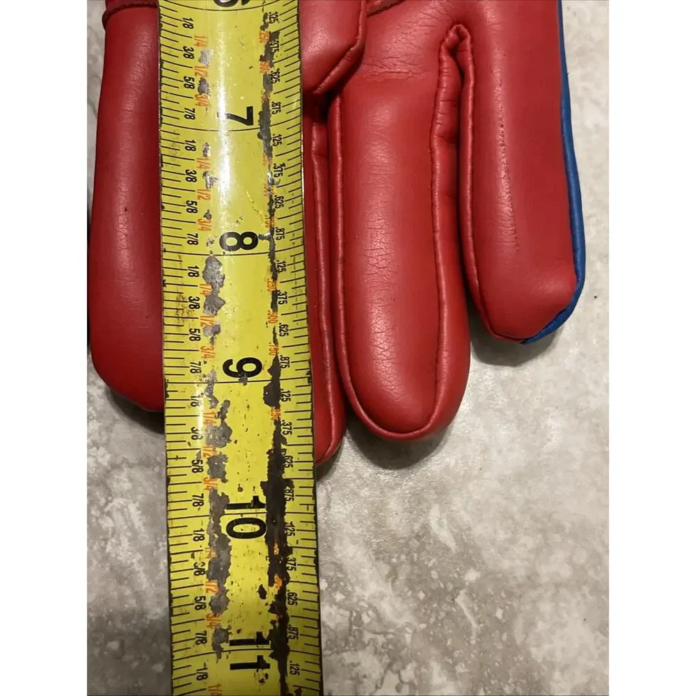 Hang Ten Gloves 70s 80s Ski Foam Insulated Womens Sz S Red Blue Silver Retro